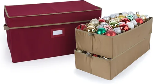 Miniatura 10 de Covermates Keepsakes – Caja de almacenamiento ajustable de 72 piezas – Capacidad para adornos de 4 pulgadas – Resistente – Asas – apilables