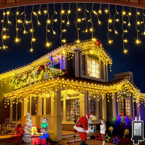 Miniatura 15 de 612 luces LED de Navidad de 60 pies con 136 caídas, 12 modos de iluminación, decoración navideña multicolor, luces centelleantes regulables