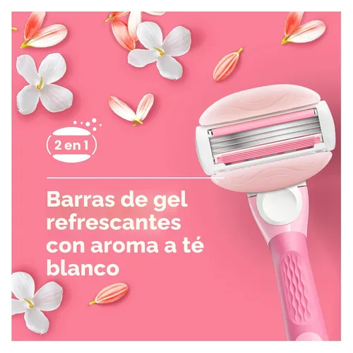 Miniatura 4 de Gillette Venus ComfortGlide - Rastrillo de afeitar para mujer, té blanco (6 repuestos)