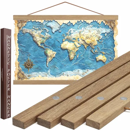 Miniatura 18 de Dacri Home - Colgador magnético para marcos de pósteres. Marco de madera fácil de colgar. Amplia compatibilidad con pasadores de madera para colgar