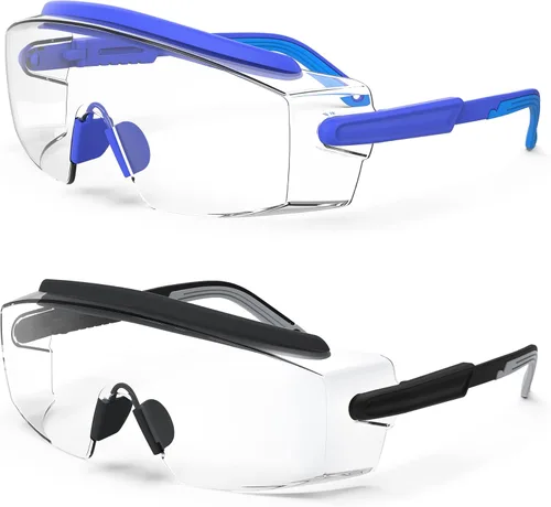 Miniatura 18 de Gafas de seguridad antivaho Gafas de seguridad sobre gafas protectoras con lentes antiarañazos ajustables Negro