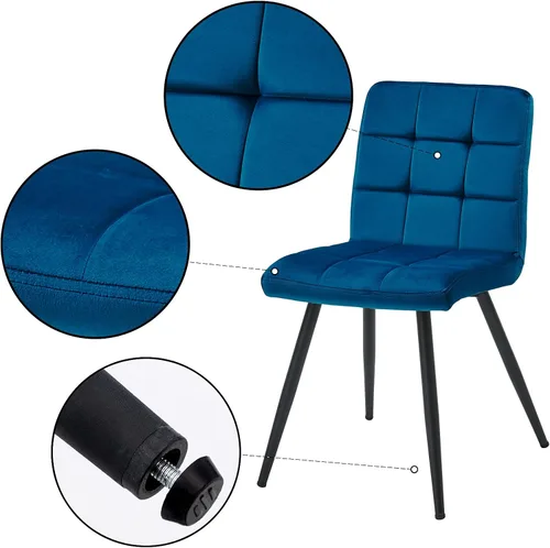Miniatura 4 de DUHOME Sillas de comedor tapizadas de terciopelo, sillas de recepción, sillas de sala de estar con acento copetudo con patas de metal para sala