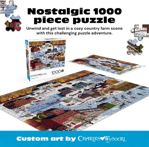 Miniatura 2 de Buffalo Games Charles Wysocki - Rompecabezas de 1000 piezas con escena de invierno festivo, 26.75 x 19.75 pulgadas, a partir de 14 años, póster