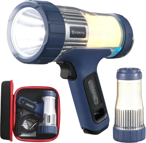 Miniatura 12 de FORTO Foco de mano de 3000 lúmenes, luz LED de largo alcance de 1400 pies con 120 horas de funcionamiento, linterna impermeable recargable IPX8