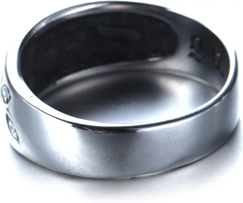 Miniatura 3 de PMTIER - Anillo vintage de acero inoxidable con grabado de ojo de dios para hombre, tono plateado
