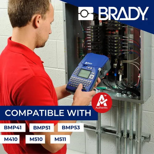 Miniatura 7 de Brady Auténticas etiquetas envolventes de vinilo autolaminables (M4-91-427) de 1.5 pulgadas de alto x 1 pulgada de ancho, negro sobre blanco