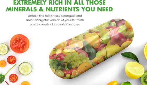 Miniatura 2 de Nature's Core Suplemento de frutas y verduras – 360 cápsulas – 100% súper frutas y verduras enteras, fabricado en Estados Unidos, sin soja, vegano