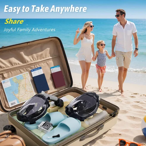 Miniatura 8 de Greatever G2 Adults Kids Full Face Snorkel Mask 2 Pcs,Snorkeling Gear with Latest Dry Top System,Foldable 180 Degree Panoramic View,Safe