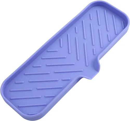 Miniatura 49 de MicoYang Jaboneras de baño de silicona con boquilla de drenaje, organizador de fregadero de cocina, soporte de esponja, bandeja de jabón para Azul
