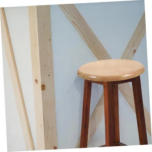 Miniatura 5 de SEWACC Taburetes de bar Taburete Silla de madera de repuesto Asiento de silla redonda Accesorio de asiento para metal s 29.5CM Paso plegable Madera