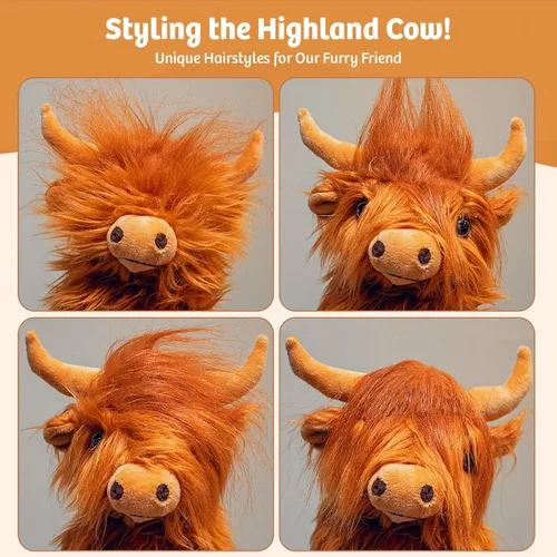 Miniatura 6 de Juguete de peluche de vaca Highland - Animal de peluche marrón de vaca Highland - regalo para niñas y niños