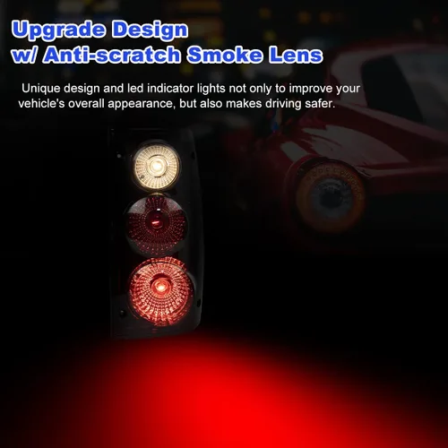 Miniatura 2 de ROXX Conjunto de luces traseras para camioneta Toyota 1989, 1990, 1991, 1992, 1993, 1994, 1995, repuesto de lámparas traseras, para lado del Humo