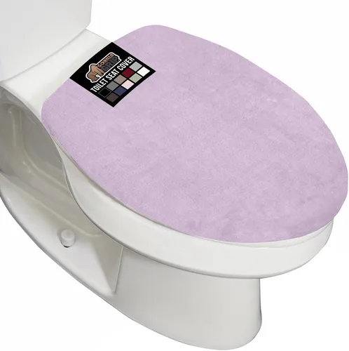Miniatura 43 de GORILLA GRIP Funda gruesa de espuma viscoelástica para tapa y asiento de inodoro de baño, parte superior de terciopelo suave, lavable a máquina, Azul