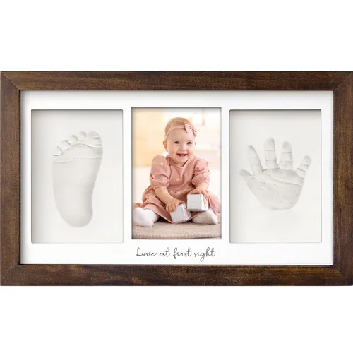 Miniatura 12 de KeaBabies Kit de manos y huellas para bebé, marco de recuerdo de huellas de mano de arcilla, marco de fotos para recién nacido, regalos SALMÓN