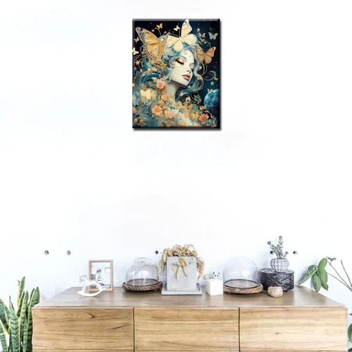 Miniatura 3 de Tucocoo Kit de pintura por números con pinceles y pigmento acrílico sobre lienzo para adultos, estrellas de luna, estilo creativo, proyectos