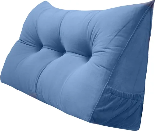 Miniatura 44 de Peachwell Almohada triangular de lectura para reposo en cama, cojín reforzador grande para cabecero, respaldo, almohada de cuña con funda extraíble