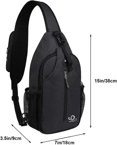 Miniatura 2 de WATERFLY - Mochila cruzada tipo bandolera para viajar y hacer senderismo, bolsa de pecho