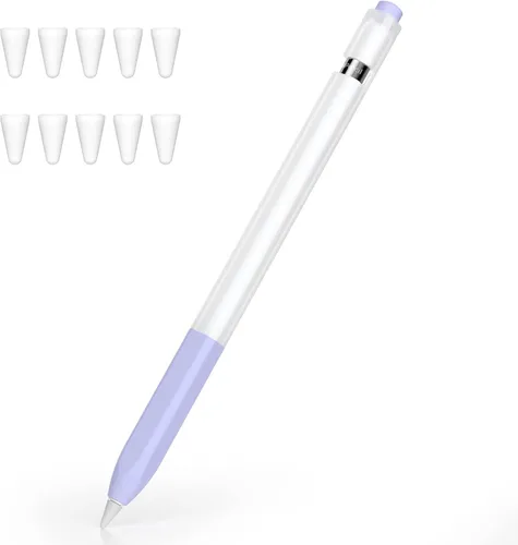Miniatura 9 de Compatible con Apple Pencil de 1ª generación, funda de silicona antideslizante, [con 10 fundas de punta de silicona] para Apple Pencil de 1ª Negro