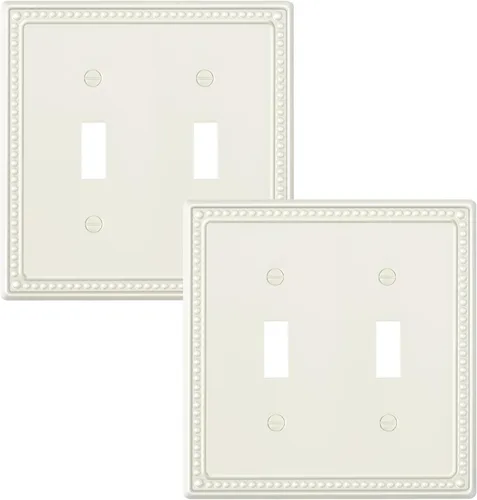 Miniatura 116 de Paquete de 4 placas de cubierta para interruptor de luz de palanca individual, cubiertas decorativas de perlas, placa de pared de metal almendra