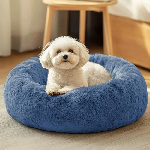 Miniatura 18 de JOLLYVOGUE - Cama para perros y gatos, cama relajante y antiestrés para mascotas y perros pequeños, cojín esponjoso en forma de dona para mascotas