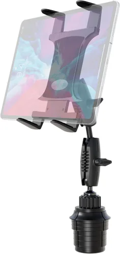 Miniatura 2 de ARKON Mounts - Soporte para tablet de agarre delgado con soporte doble robusto para taza de automóvil, soporte universal para tableta, soporte