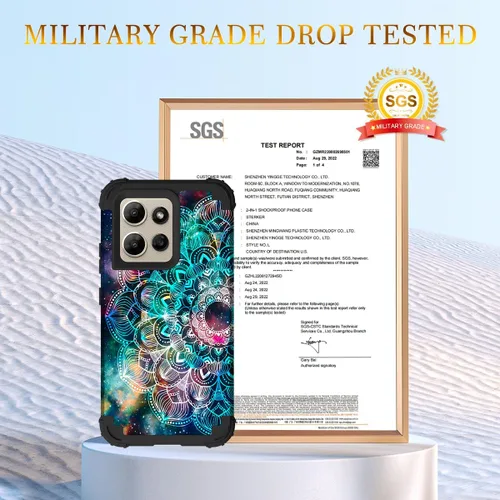 Miniatura 2 de Hocase for Moto G Power 2026 Case, Shockproof Heavy Duty Protection Soft Silicone Rubber Bumper+Hard Plastic Hybrid Protective Phone Case - Mandala