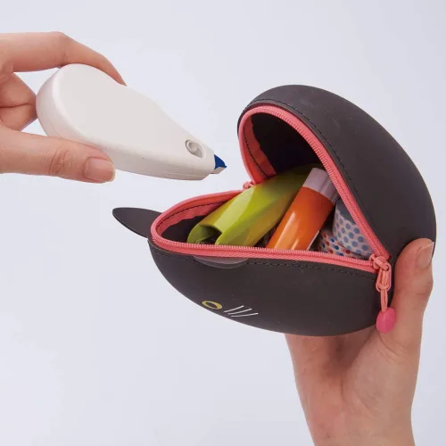 Miniatura 5 de LIHITLAB PuniLabo - Bolsa con cremallera, forma de huevo, 3.8 x 4.7 pulgadas, gato negro (A7783-3)