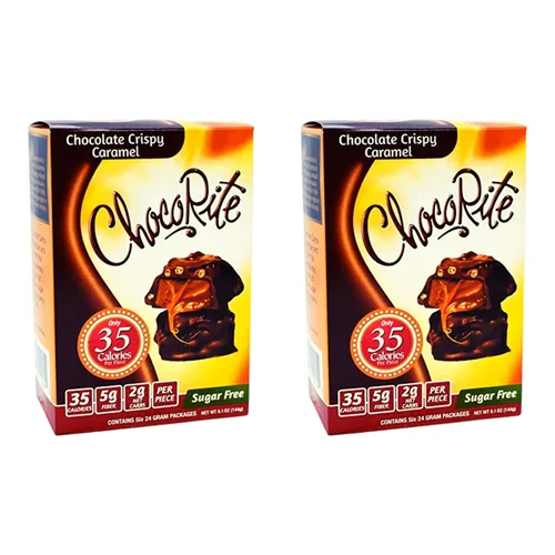 ChocoRite - Barra de dieta | Alta fibra, baja en calorías (35 calorías por pieza), baja en carbohidratos, baja en grasa, sin azúcar, (paquete de 6)
