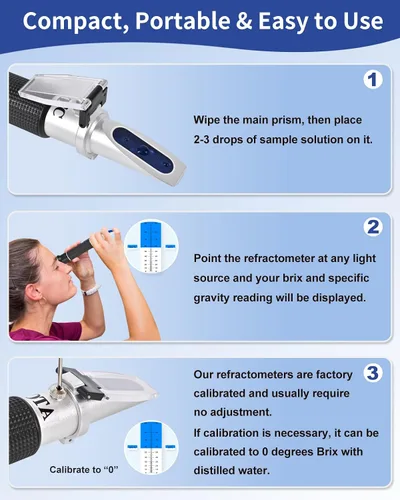 Miniatura 5 de Refractómetro Brix 0-90%, Medidor Refractómetro Brix con ATC, Refractómetro Preciso Azúcar Jarabe de Arce, Refractómetro Brix para Medir