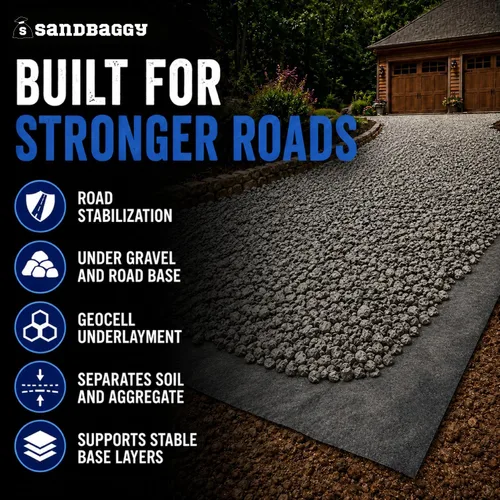 Miniatura 7 de Sandbaggy Tela geotextil no tejida de 8 onzas para paisaje, fabricada en Estados Unidos, tela de grado industrial con protección UV de 50 años