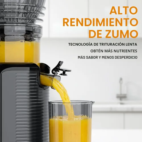 Miniatura 3 de Exprimidor de prensa en frío de 300 W con conducto de alimentación extra grande de 5.8 pulgadas, máquinas exprimidoras de masticación lenta