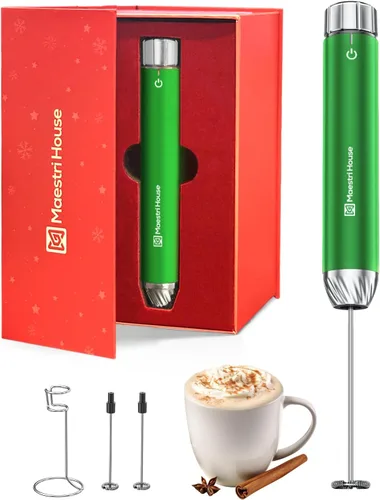 Miniatura 13 de Maestri House Espumador de leche recargable con control de velocidad sin escalones, LunaFro Max espumador eléctrico de mano impermeable, mezclador