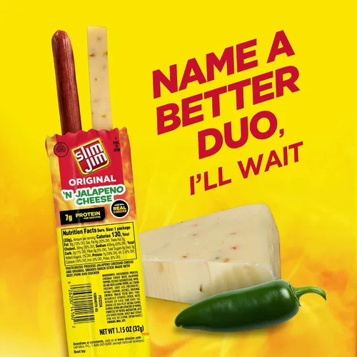 Miniatura 4 de Slim Jim Original Beef Snack Stick 'N Jalapeño Cheese, 1.5 oz