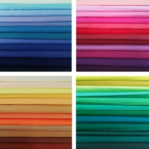 50 PIEZAS 12" x 12" Tela de algodón precortada en cuadrados multicolores, paquetes de tela para principiantes en costura y acolchado Sólido
