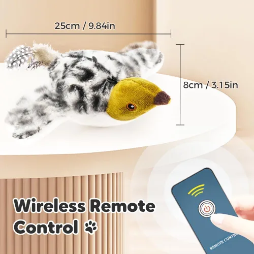 JUDUNA Juguete de Gato de Alas Aleteadas, 2026 Nuevo Juguete Interactivo de Aves Canturreante y Volador para Gatos con Control Remoto, Juguete de