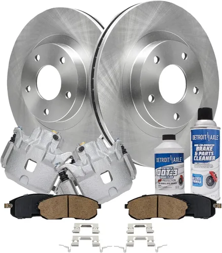 Miniatura 33 de Detroit Axle - Rotores de freno para Jeep Compass 2015-2022 Renegade 2016-2022 Fiat 500X 2016-2022, 2018, 2019, 2020, 2021. Reemplazo de rotores