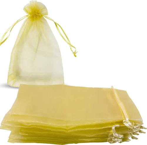 Miniatura 8 de Bolsas de regalo de organza con cordón, para recuerdos de boda, dulces, 100 unidades de 10 x 15 cm