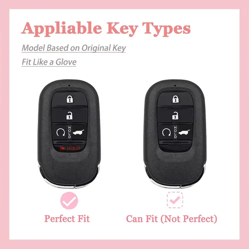 Miniatura 2 de TECARATE - Funda para llavero Honda de TPU suave, protector de llave de coche compatible con Honda Accord Civic HR-V CR-V Pilot Odyssey llave remota