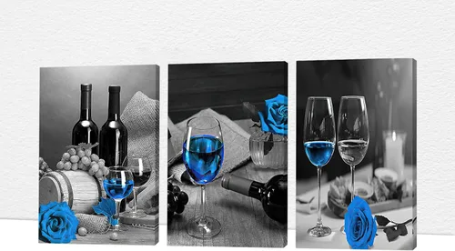 Miniatura 34 de Arte de pared de comedor y cocina, arte moderno para pared, cuadros para cocina y comedor, arte de pared de copas de vino tinto, arte de pared