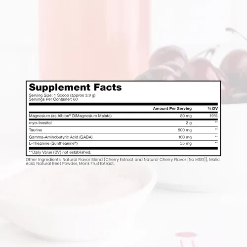 Miniatura 2 de Pure Therapro Rx Just Relax Cherry - 60 porciones Apoya el estado de ánimo relajado y la presión arterial saludable Mio-inositol, malato