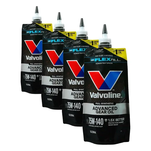 Miniatura 20 de Valvoline Flexfill SAE 75W-90 Aceite para engranajes sintético completo 1 cuarto de galón, caja de 4