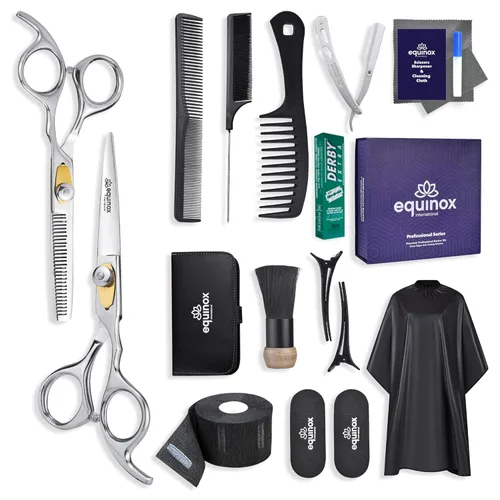 Miniatura 10 de Equinox - Tijeras profesionales para el corte de cabello, longitud total de 6.5 pulgadas, tijeras prémium para hombres y mujeres