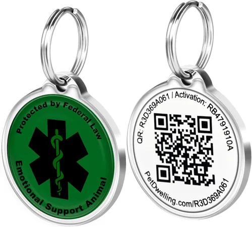 Miniatura 13 de Pet Dwelling Etiqueta de identificación ESA con código QR: etiqueta de animal de apoyo emocional para perros y gatos, escanea para contactar al