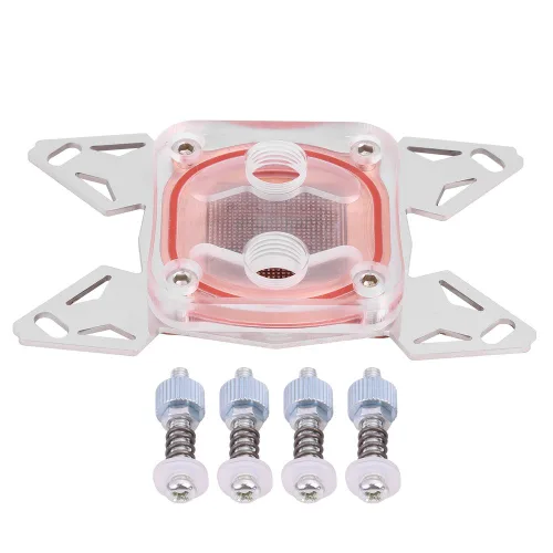 Diyeeni Bloque de agua de CPU para enchufe AM4, enfriador de CPU de refrigeración por agua, disipador de calor G1/4 pulgadas, rosca de cobre,