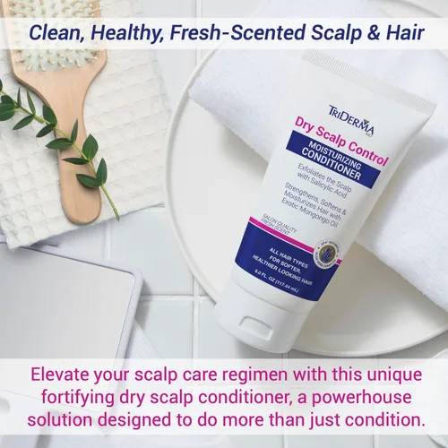 Miniatura 5 de TriDerma Dry Scalp Control - Acondicionador hidratante profundo para el cabello, tratamiento de calidad de salón de belleza, ácido salicílico