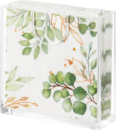 Servilletero de acrílico transparente para mesa, elegante bandeja antideslizante para toallas de invitados para baño, dispensador vertical