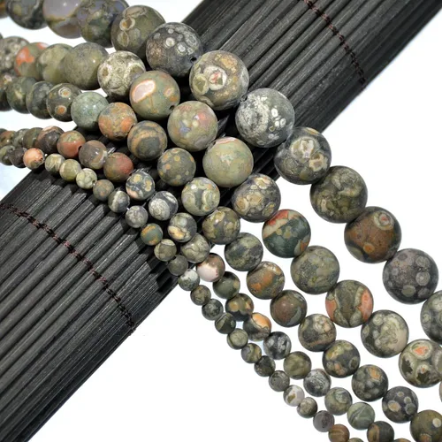 Miniatura 12 de AD Beads Hermosas cuentas sueltas redondas de piedras preciosas mate naturales de 0.157-0.472 in (0.315 in, 33 amazonita mate)