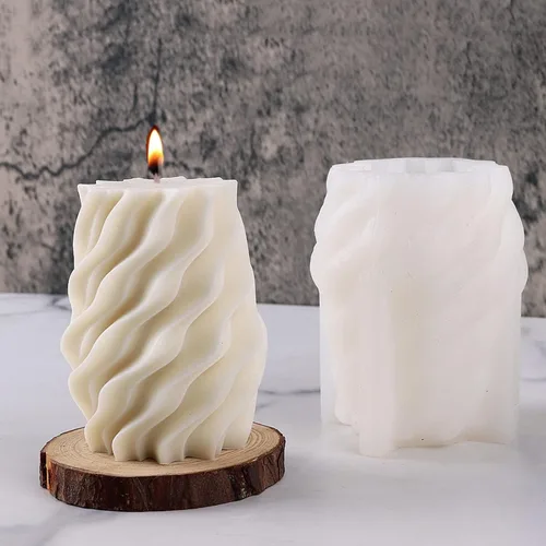 Miniatura 3 de Molde de vela de silicona en forma de corazón, columna de amor para bricolaje, espuma geométrica, cera de jabón, resina de yeso, polímero, arcilla