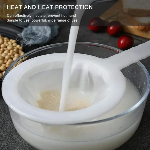 Miniatura 6 de Colador de malla de nailon ultrafino para cocina, tamiz de plástico, cuchara de filtro de malla fina para leche de soja, filtro de café, leche