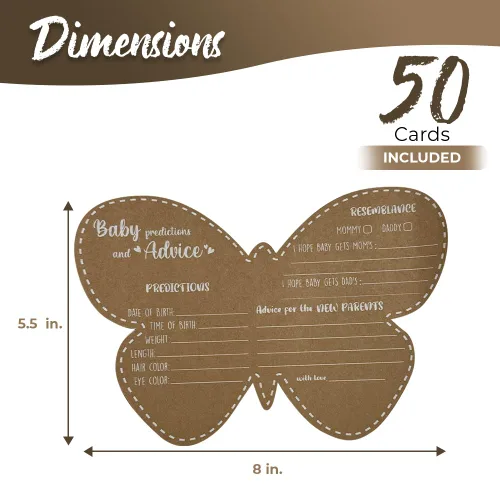 Miniatura 2 de Decoraciones de mariposa para baby shower, tarjetas de consejos para baby shower para padres futuros, juegos de baby shower para niñas, juego de 50
